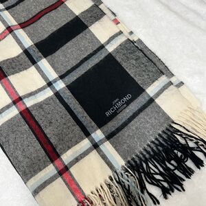John Richmond London black red white scarf womens mens winter shawl scarf C80